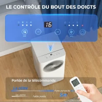 HOMCOM Climatiseur mobile climatiseur 4 en 1 refroidissement déshumidificateur 40L/jour ventilateur mode nuit(m-6)