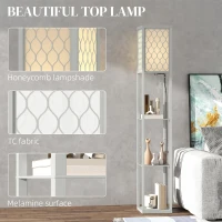 HOMCOM Three-Shelf Standing Lamp - Grey/White(m-4)
