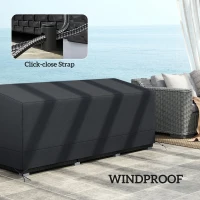 Outsunny Rectangular Patio Garden Furniture Cover Waterproof for 3 Seater Sofa Bistro Set, UV Resistant Protection 600D Oxford Fabric Rattan Lounge Clean Cover, 190 x 72 x 76cm, Black(m-5)