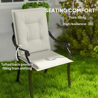 Outsunny Set of Four Padded Garden Seat Cushions - White(m-4)