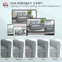 HOMCOM 2 Seater Sofa Bed, 3-in-1 Convertible Sleeper Sofa with Click-clack Adjustable Backrest and 2 Pillows, Grey(m-7)