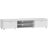 HOMCOM Modern TV unit Cabinet Entertainment Centre for TVs up to 90" w/ Cabinet Shelf for Living room Bedroom White(m-1)