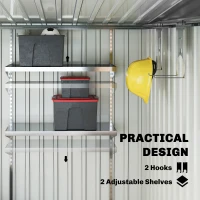 Outsunny 7 x 5ft Galvanised Metal Shed, with Sliding Door - White(m-5)