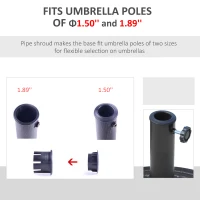 Outsunny 12kg Garden Parasol Base, Round Resin Sun Umbrella Base, Outdoor Umbrella Stand for 38mm or 48mm Outdoor Umbrella Poles, Bronze Tone(m-6)