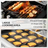 Outsunny Dual Fuel BBQ Grill - Black(m-5)