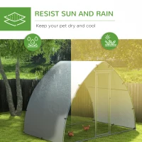 PawHut Galvanised Outdoor Chicken Coop with Cover, for 4-6 Chickens, Hens, Ducks, Rabbits, 3 x 1.9 x 2.2m - Silver Tone(m-4)