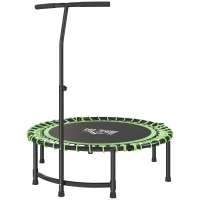 HOMCOM Mini Round Steel Frame Trampoline w/ Adjustable Handle, Green(m-1)