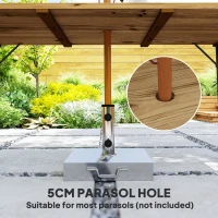 Outsunny 6 Seater Wooden Garden Dining Table, 175 x 80 cm Rectangular Outdoor Dining Table with 5cm Parasol Hole and Slatted Top, Weather Resistant for Patio, Terrace, Brown(m-6)