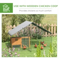 PawHut Galvanised Walk In Chicken Coop Hen House w/ Water-Resist Cover, 3 x 1.7 x 1.9m(m-5)