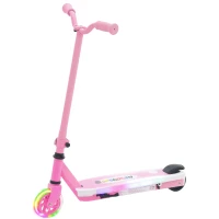 AIYAPLAY Electric Scooter for Kids Aged 4-7 Years, with Flashing LED Lights, Rear Auxiliary Wheels, Pink(m-10)