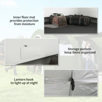 Outsunny 5-6 Man Camping Tent with 2 Room, Floor and Carry Bag - Green(m-6)