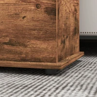 HOMCOM Storage Chest, Large 113L Blanket Box, Shoe Bench with Safety Hinged Lid, Storage Trunk, Bed End Bench for Bedroom, Hallway, Living room, Playroom, 100 x 40 x 40cm, Rustic Brown(m-9)