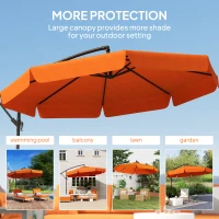 Outsunny 2.7m Garden Cantilever Banana Parasol - Orange(m-7)