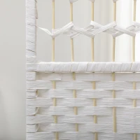 HOMCOM Biombo Separador de Ambientes de 6 Painéis Dobrável em Corda de Papel 160x170 cm Decoração para Quarto Branco(m-8)