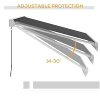 Outsunny 2.5 x 3m Electric Cassette Awning, with Remote - Grey(m-7)