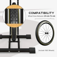 SPORTNOW Vertical and Horizontal Bike Rack Bicycle, Storage Stand with Adjustable Hooks, for 24"-29" Wheels, 700c Bike(m-5)