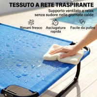 Outsunny Sdraio da Giardino Pieghevole con Schienale Regolabile, Cuscino e Foro per Viso, Blu Scuro(m-6)