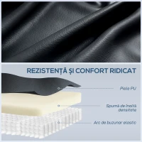 HOMCOM Fotoliu Reclinabil Masaj și Încălzit, 8 Puncte de Masaj și 3 Moduri cu Telecomandă, Piele PU, Negru(m-6)