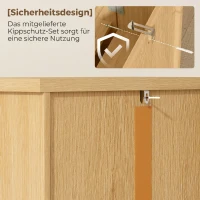 HOMCOM 104 cm rattan keukenkast met 5 plankniveaus, 12 kruidenvakken en verstelbare planken, naturel(m-6)
