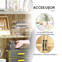 Outsunny Dulap Exterior, Depozit pentru Unelte cu Raft, din Lemn cu 2 Uși pentru Grădină, Terasă, Culoare Lemn Natural(m-5)