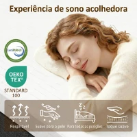HOMCOM Colchão 190x135 cm Espessura 25 cm Colchão Viscoelástico com Molas Ensacadas de 7 Zonas Firmeza Média Capa Lavável(m-6)