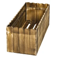 Outsunny Fioriera da Giardino Rettangolare per Interni ed Esterni, in Legno di Abete, 80x33x30 cm, color Legno(m-8)