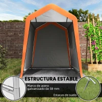 Outsunny Carpa Garaje Portátil 2,4x1,8 m para Coche Impermeable con Puerta Enrollable con Cremallera Ventanas UPF30+ Gris Claro(m-5)