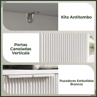 HOMCOM Móvel para Lavatório Pousar com 2 Portas Canaladas para Lavatório com ou sem Pedestal  60x33x63 cm Branco(m-7)