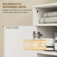 HOMCOM Dulap pentru sub chiuvetă cu raft interior reglabil și raft deschis, din lemn, 60x33x63 cm, alb(m-5)
