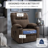 HOMCOM Electric Riser and Recliner Chair for Elderly, Power Lift Recliner Chair with Remote Control, Dark Brown(m-7)