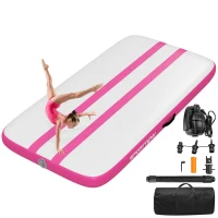 SPORTNOW Tappetino Gonfiabile Ginnastica 2.05 m con Pompa Elettrica e Borsa Trasporto(m-11)