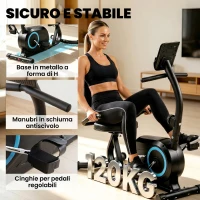 SPORTNOW Cyclette Reclinata per Anziani con Bluetooth, Connettività App, Ruote(m-8)