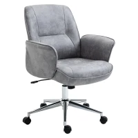 Vinsetto Silla de Oficina Basculante Silla de Escritorio Giratoria Tapizado en Microfibra Altura Ajustable 67x69x92-102 cm Gris(m-11)