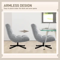 HOMCOM Sessel Drehbar Loungesessel mit Breiter Sitzfläche, wasserabweisend Chenille-Optik, gekreuzt Stahlbeine, Grau(m-6)