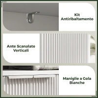 HOMCOM Mobile Sotto Lavabo Bagno con Ripiano Interno Regolabile e Ripiano Aperto, in Legno, 60x33x63 cm, Bianco(m-7)