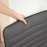 HOMCOM Scaun de Birou Ergonomic din Piele PU, cu Înălțime Reglabilă, Șezut Rotativ și Roți, Gri Închis(m-9)