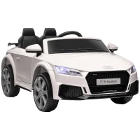 HOMCOM Kinder-Elektroauto, Audi TT RS Roadster, 3 km/h, Fernbedienung, LED, USB, Weiß(m-11)