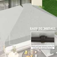 Outsunny Gazebo Roof Replacement UV50+ Waterproof Pop Up Canopy Cover with 8 Drainage Holes 3 x 3 m White(m-6)