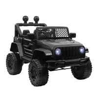 HOMCOM Coche Eléctrico para Niños de +3 Años Vehículo Todoterreno de Batería 12V con Control Remoto 100x65x72 cm Negro(m-1)