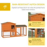 PawHut Two-Tier Rabbit Hutch with Run, Ramp, Slide-Out Tray, for Garden - Orange(m-6)