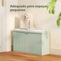 HOMCOM Banco Sapateira com Assento Acolchoado Gaveta Rebatível Prateleira Ajustável para Entrada ou Quarto 80x26x47,5 cm Verde Claro(m-4)