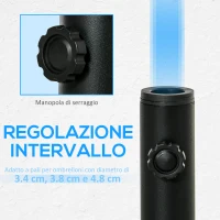 Outsunny Supporto per Ombrellone da Terrazza, Base per Ombrellone per Patio, Pontile, Giardino e Cortile, Nero(m-5)