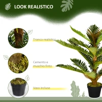 HOMCOM Pianta Artificiale di Palma con 18 Foglie e Vaso Incluso per Interni, Altezza 85 cm, Verde(m-4)