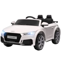HOMCOM Macchina Elettrica per Bambini 3-5 Anni AUDI TT con Telecomando, Portiere Apribili e Fari LED, Bianco(m-10)