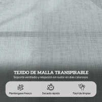 Outsunny Tumbona Plegable Respaldo Ajustable Orificio de Lectura Reposacabezas y Brazos Carga 120 kg 145x72x89 cm Gris Oscuro(m-6)