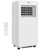 HOMCOM Condizionatore Mobile per Stanze fino a 28m², con Deumidificatore, Timer 24H, Ruote, Kit per Montaggio su Finestra, 33x28x68,5 cm, Bianco(m-1)