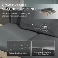 Outsunny Three-Piece 'L' Garden Sofa Set - Grey(m-5)