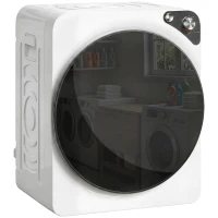 HOMCOM 5kg Vented Tumble Dryer, 1000W Compact Tumble Dryer with 5 Drying Modes, Stainless Steel Tub, White(m-10)