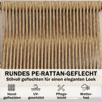 Outsunny Polyrattan Gartenmöbel Set 5-teilig mit 2 Eckstühlen, 2 Hocker und Tisch Breit & Tief Sitz abnehmbar Kissen Khaki(m-7)