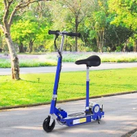 HOMCOM Trottinette électrique 120 W pliable pour enfant de 7 à 12 ans hauteur guidon et selle réglable 10 Km/h max. bleu(m-10)
